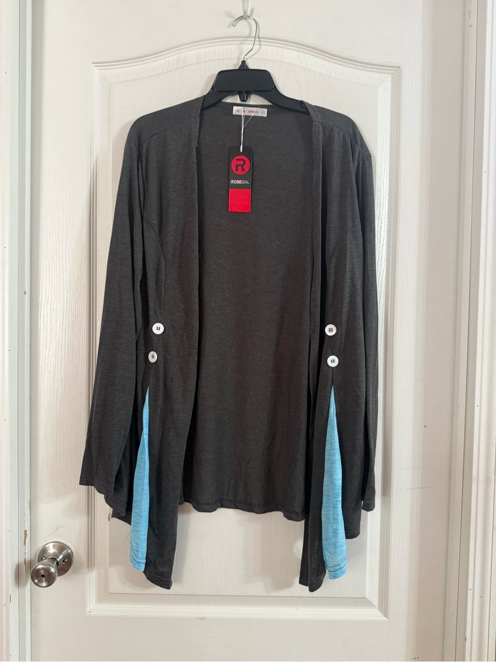 Rosegal Women’s Gray Open Front Cardigan NWT Sz 4X. SP-14
